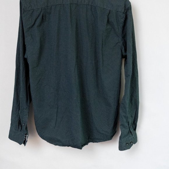 Denim & Flower by Ricky Singh | Long Sleeve button down Black with white dots XL - Picture 3 of 5